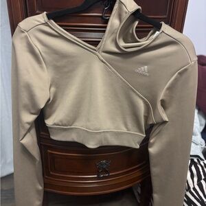 Adidas Women's Tan Cropped Workout Top
